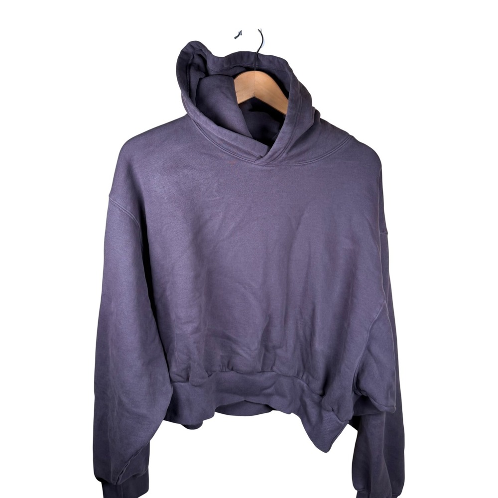 Tna Aritzia Cozy Fleece Mega Cropped Hoodie Womens XL Purple Oversized Pullover